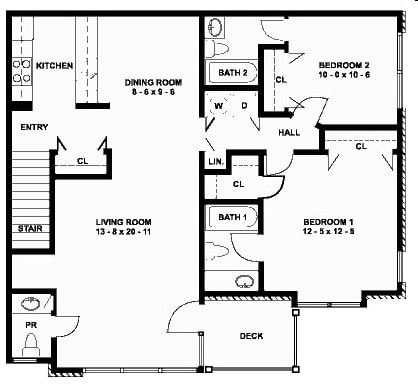 2BR/2.5BA - The Stratford