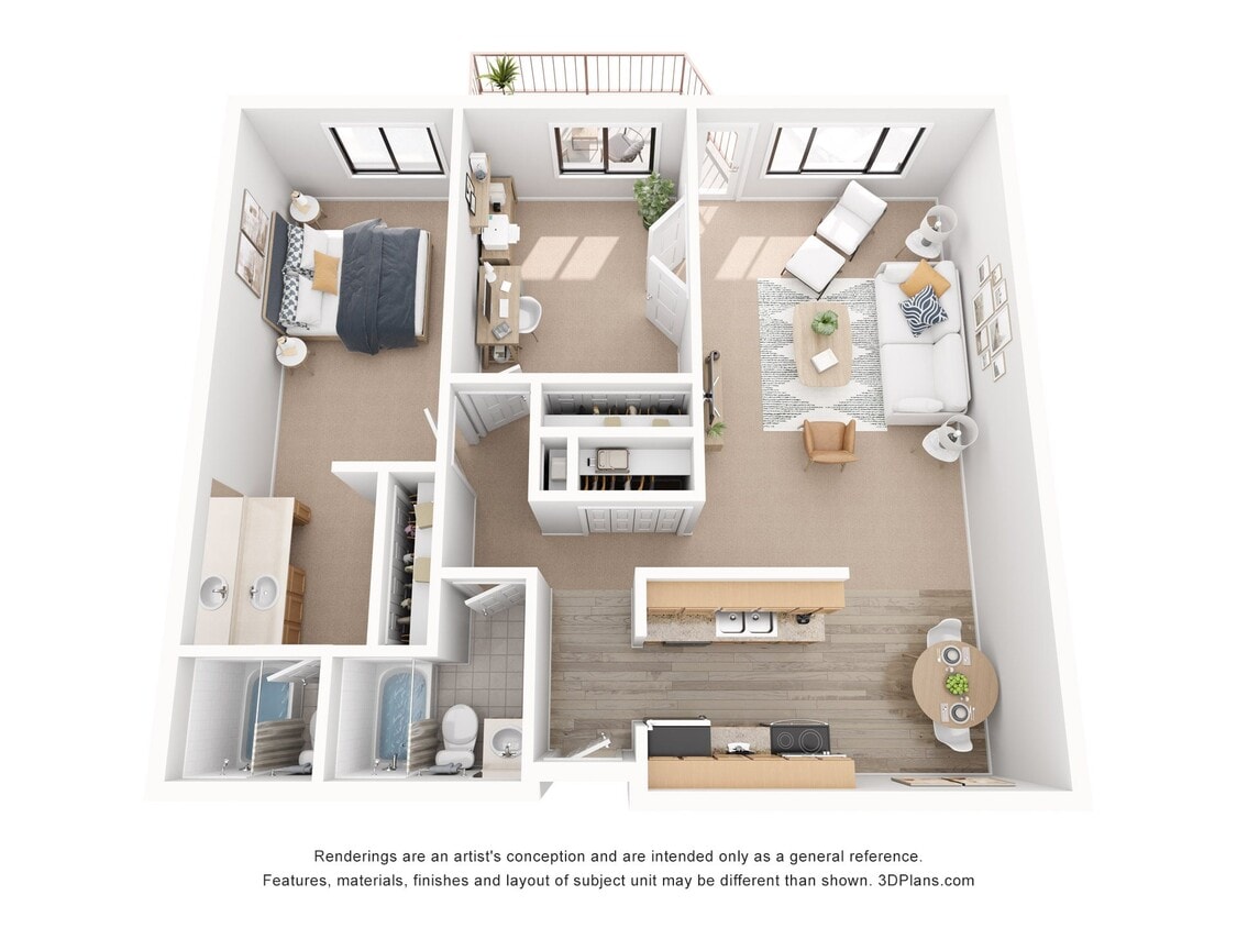 Floor Plan - 1 Bedroom + Den
