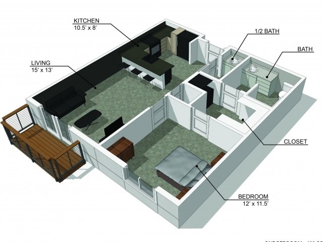 Floor Plan - 1 Bedroom B