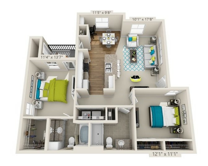 cypress.jpg - B1 CYPRESS - 2 Bedroom, 2 Bathroom