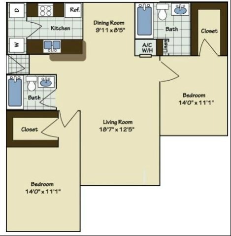 2 Bedroom | 2 Bath | 1051 SF - B4