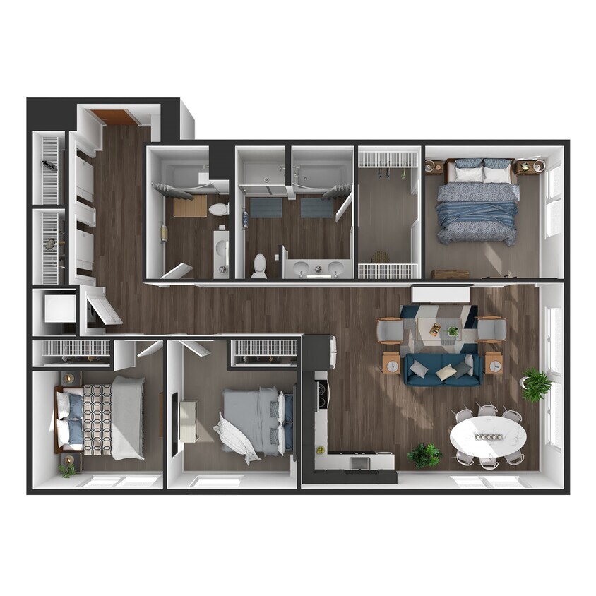 Floor Plan - 3 Bed/2 Bath-C1.2
