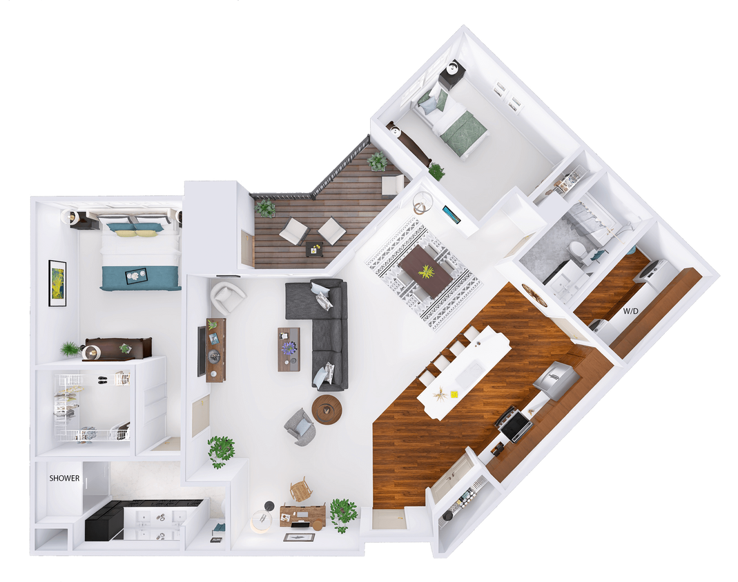 Floor Plan - NorthBrook - L - 2 Bed - 2 Bath