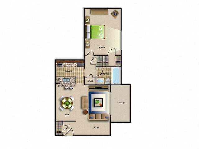 Floor Plan - 1 Bedroom