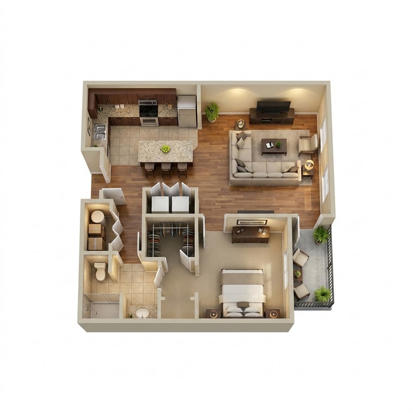 Floor Plan - 1X1B