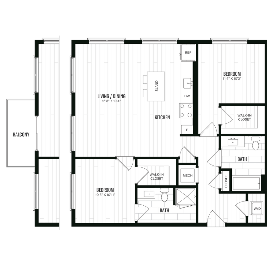 Floor Plan - 2 Bed/2 Bath-B8