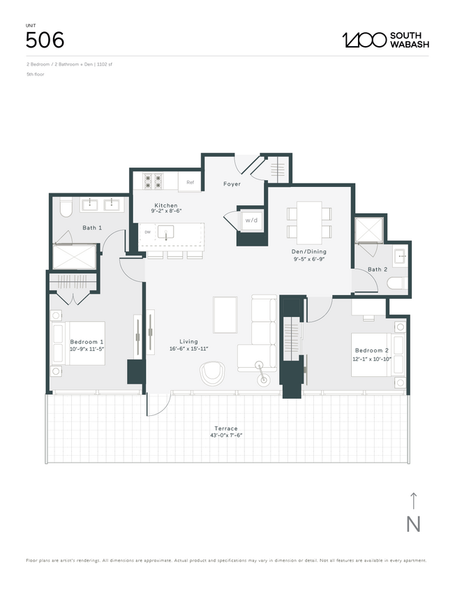 T4 floor plan 1400 Wabash - T4