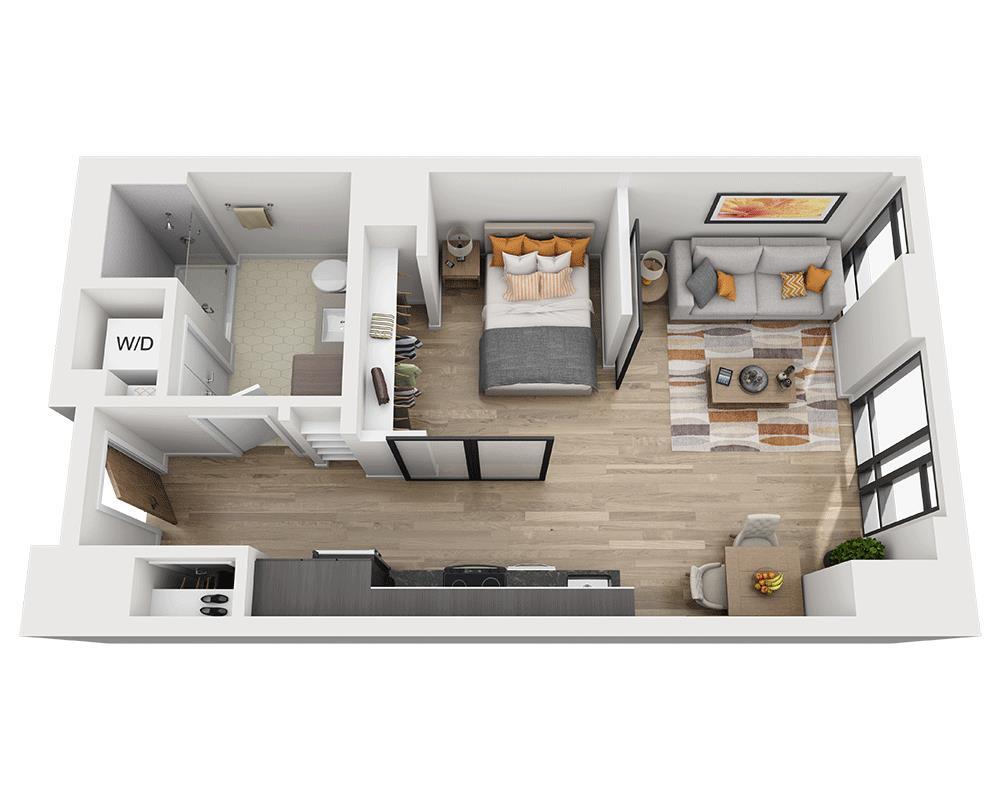 Floor Plan - One Bedroom A1O-PH Penthouse