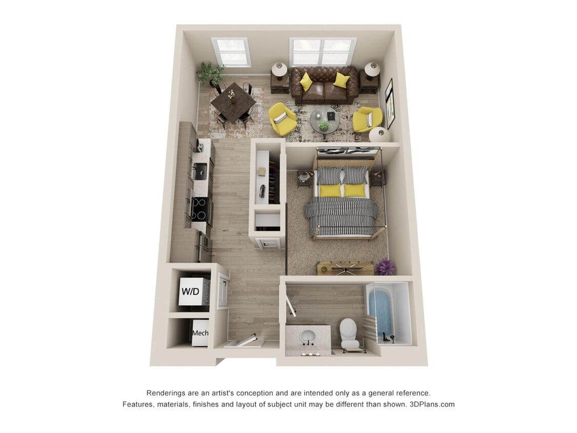 Floor Plan - 4430 - Studio (4th Floor)