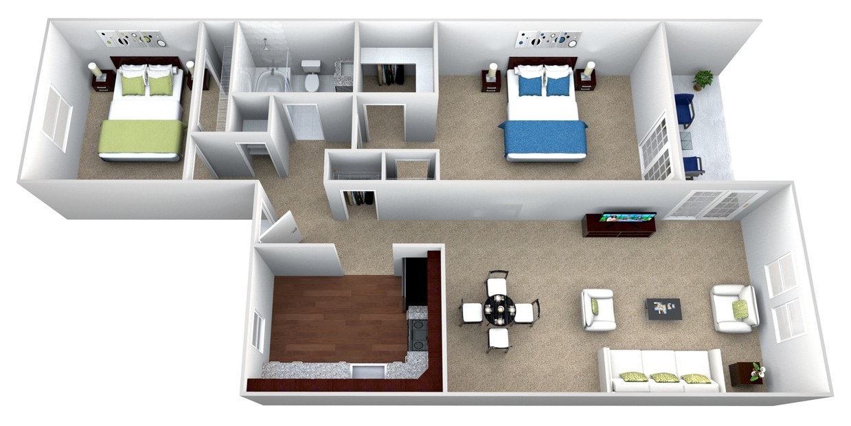 Floor Plan - 2 Bedroom 1 Bath