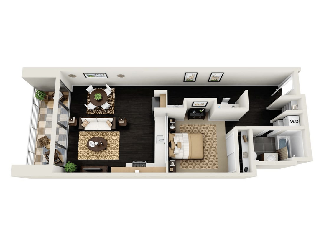 Floor Plan - 1 Bedroom - 864 sqft | Premium