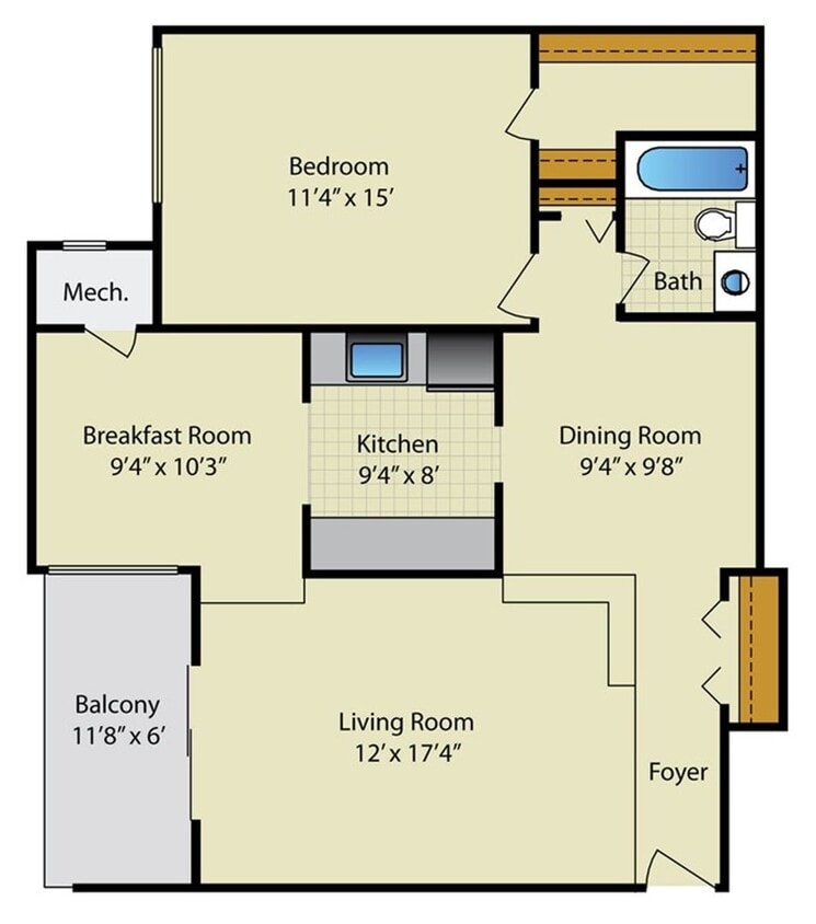 Floor Plan - 1 Bedroom