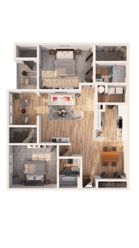 Floor Plan - Two Bedroom with Sunroom
