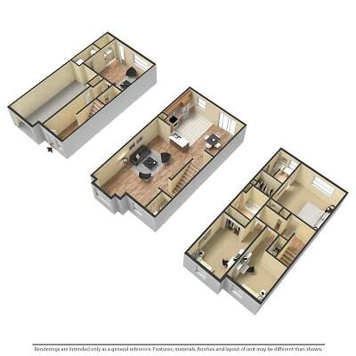 Floor Plan - Four Bedroom Townhome
