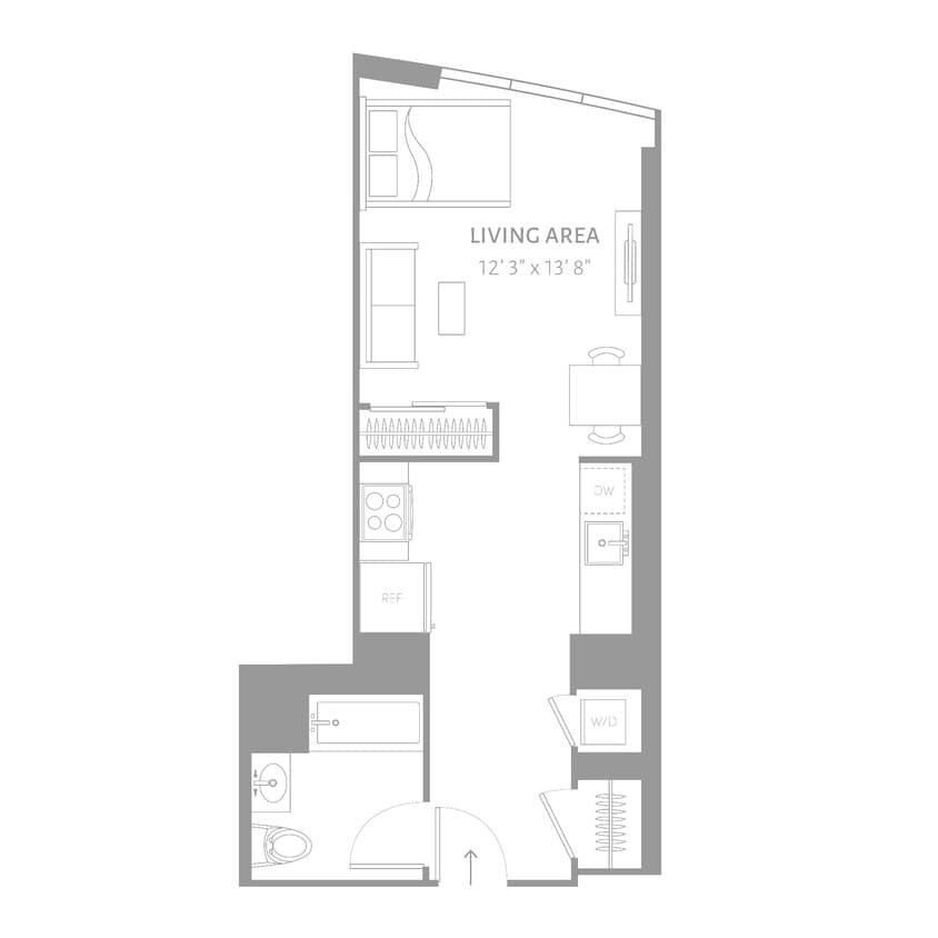 Floor Plan - ELLIPSE - Studio One Bathroom