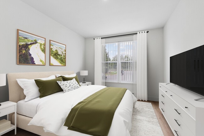 Renovated Package I bedroom with hard surface flooring - eaves RockMeadow