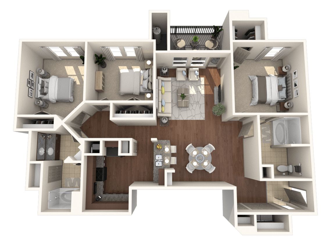 Floor Plan - Three Bedroom + Attached Garage