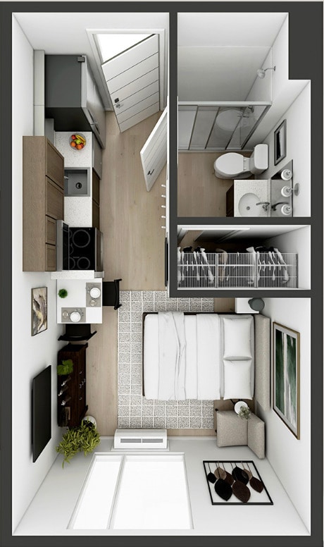 Furnished Studio Floor Plan - Furnished Studio