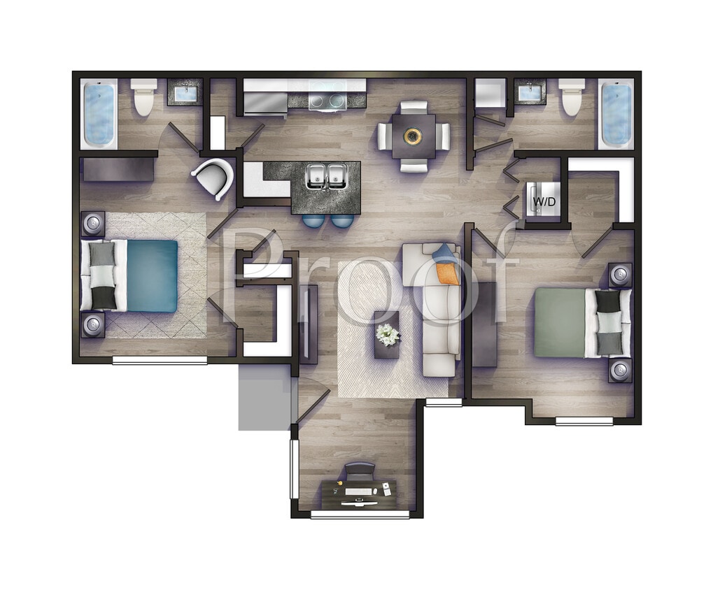 Two Bedroom Two Bathroom - Luxury Two Bedrooms, Two Baths