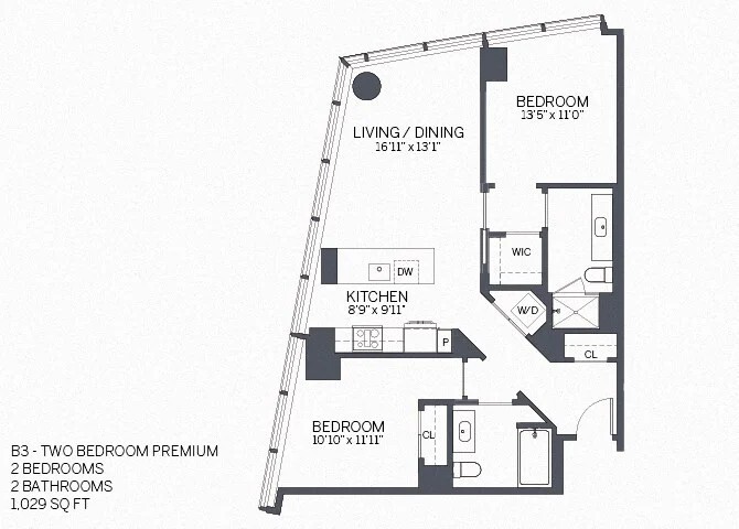 Floor Plan - Two Bedroom Premium Penthouse