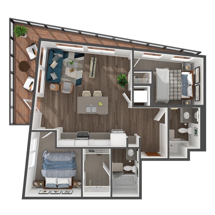 Floor Plan - 2 Bed/2 Bath-B5.1