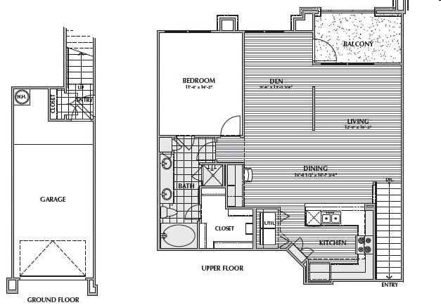 B1-MAZARI, 1X1+DEN 1079SF (WITH ATTACHED GARAGE) - B1