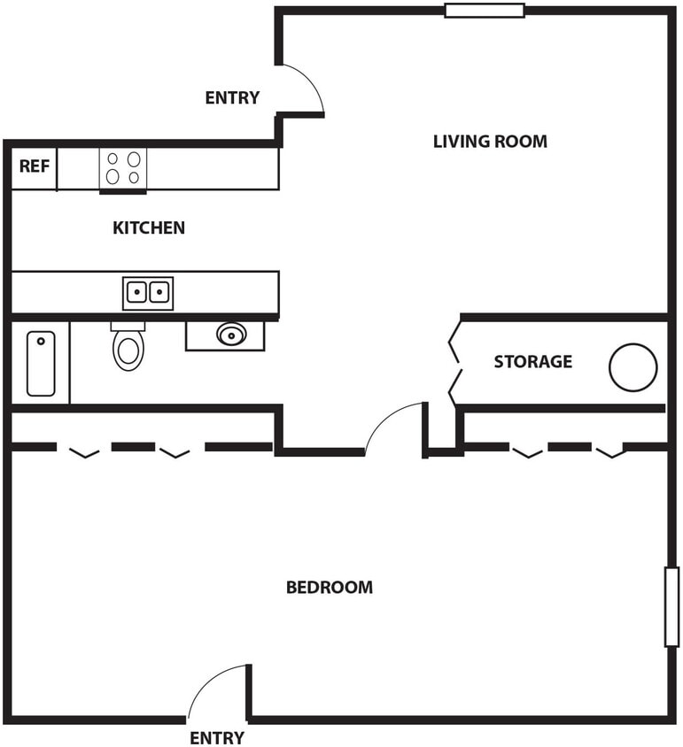 Floor Plan - 1-bed, 1-bath at Greenway
