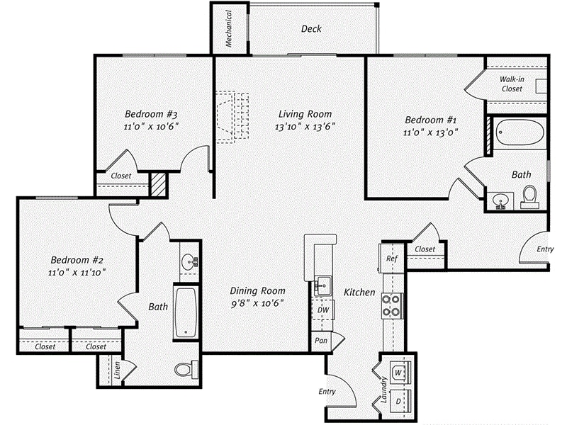 3/2 1439 sf - 3 Bed/2 Bath-C1