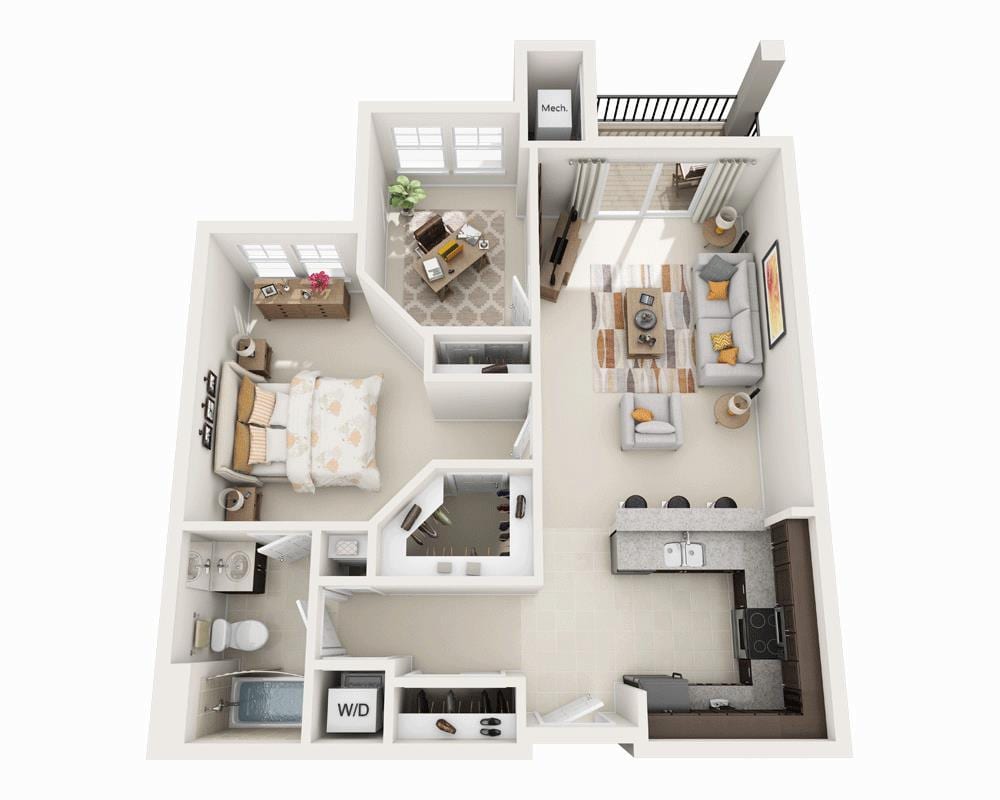 Floor Plan - One Bedroom A1FD2