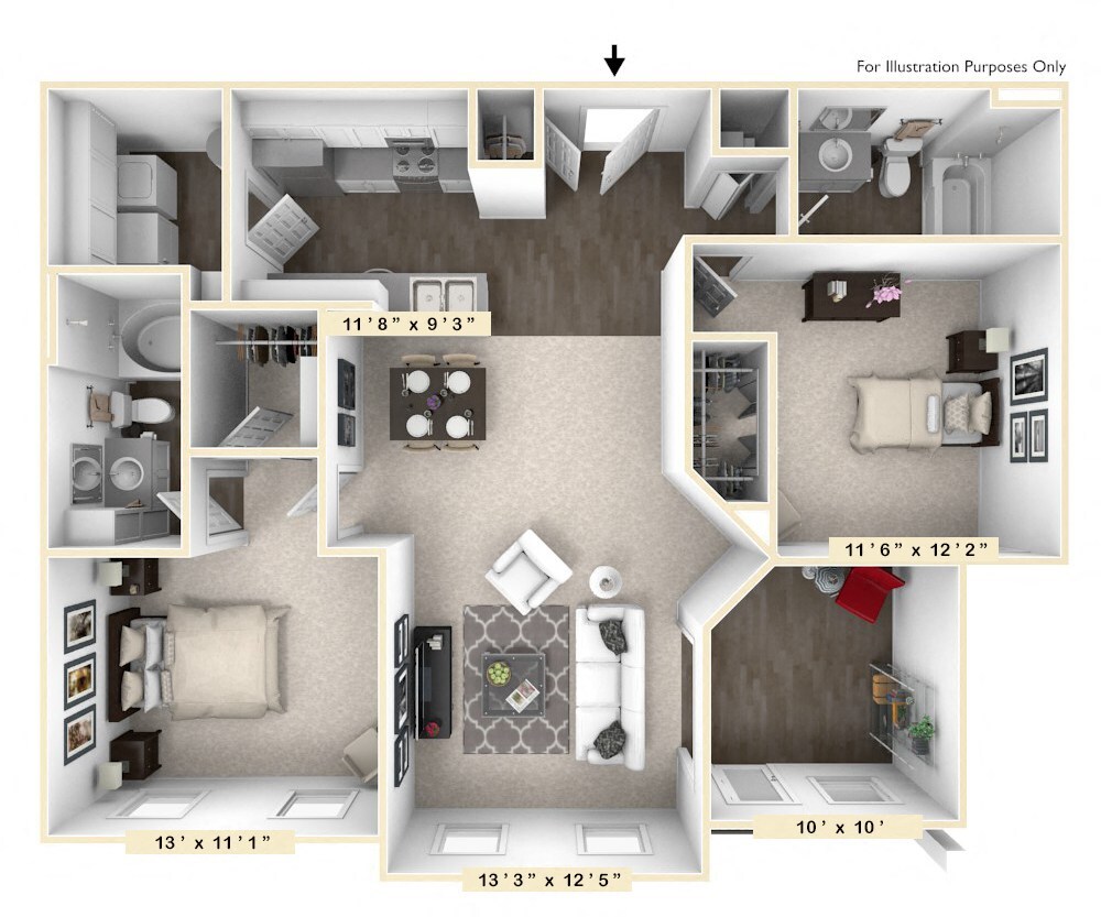 Floor Plan - The Castello 2 BR 2 BA